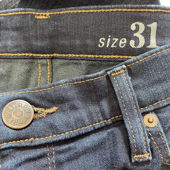 J. Crew Jeans Womens 31 Dark Wash Blue Denim REID Slim Leg Skinny Ankle Mid Rise - Picture 7 of 10